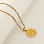 Gold color / 1 Piece Classic Series Retro Geometric Aquarius Stainless Steel  Gold Color Unisex Pendant Necklaces Picture2